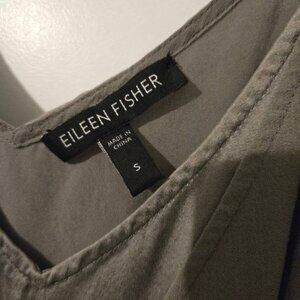 Eileen Fisher grey green silk sleeveless dress sz S